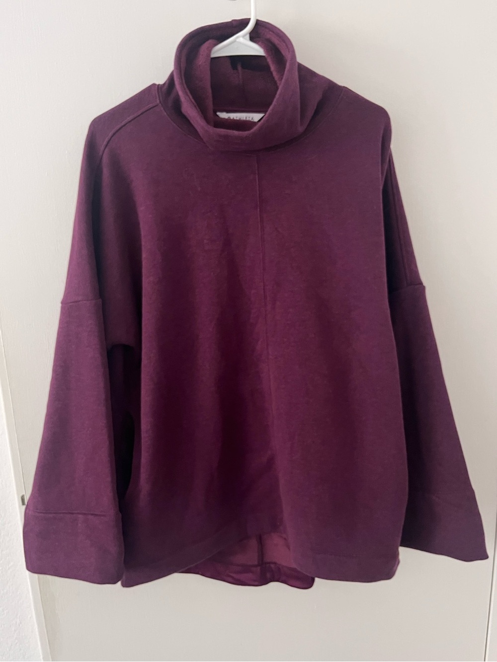 Athleta Cozy Karma Funnel Neck Sweatshirt Oversized Spiced Cabernet Burgundy M